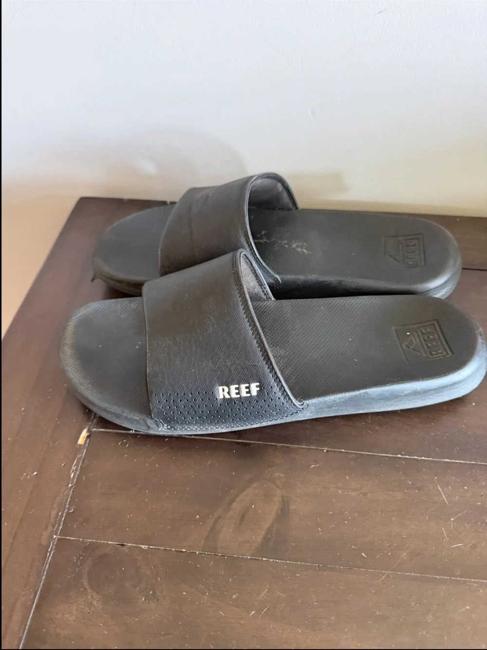 Reef Cushion Phantom Black Slide Sandals Mens Size 10
